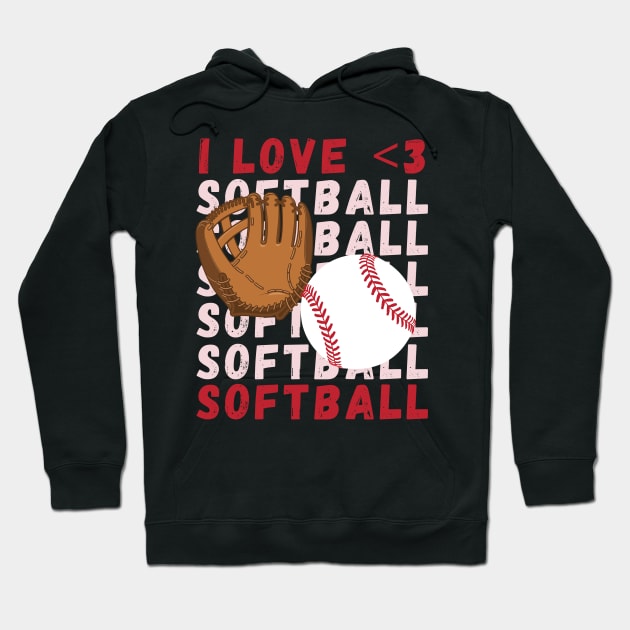 I love Softball My Favorite Softball Player Calls Me Mom Gift for Softball Hoodie by BoogieCreates